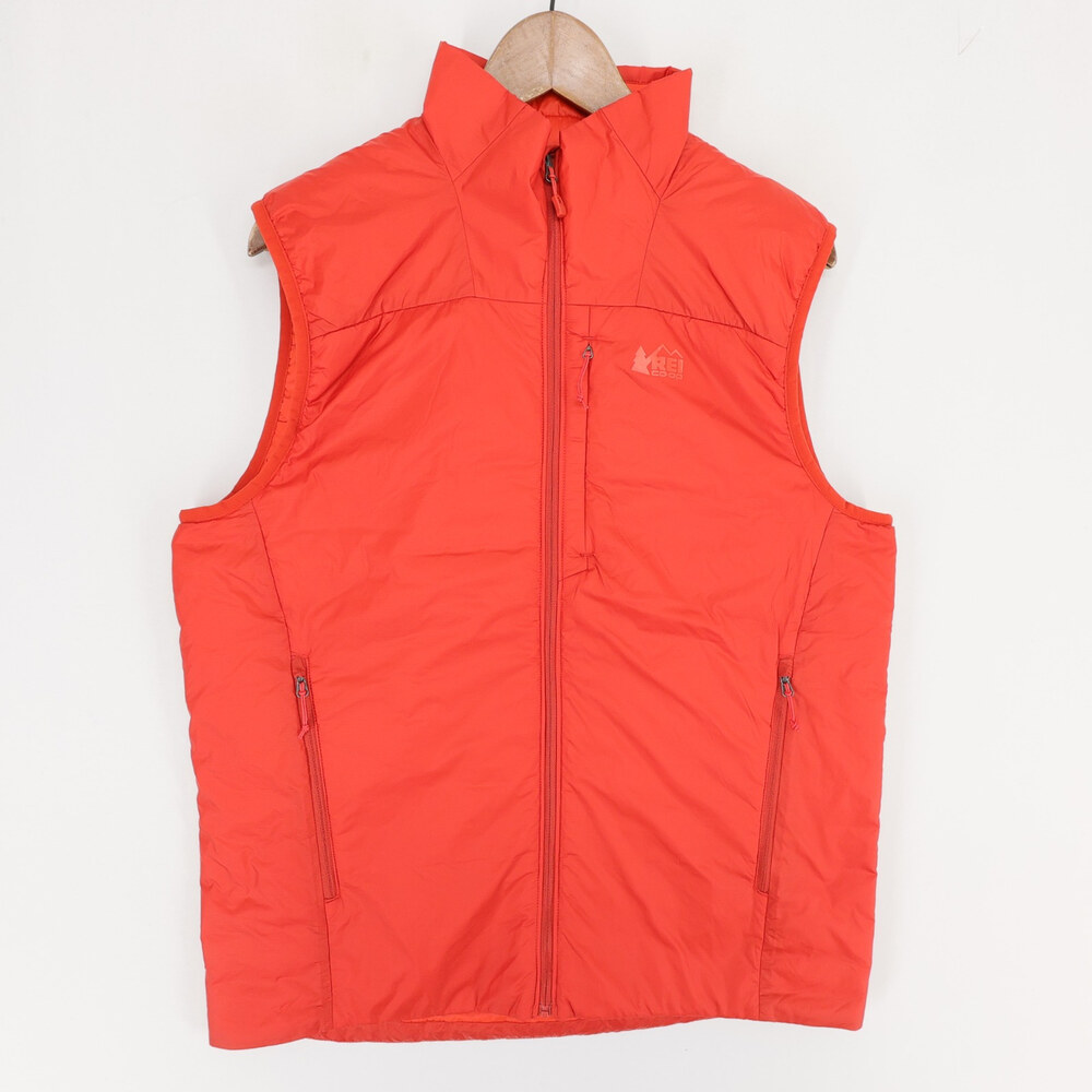 REI Co op Flash Vest Mens M Red Insulated Primaloft Full Zip Puffer Pockets